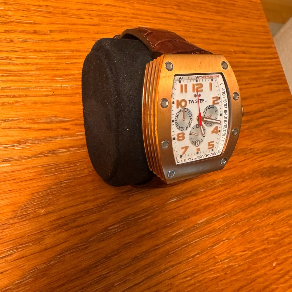 TW Steel Gold-Tone and White Chronograph Watch